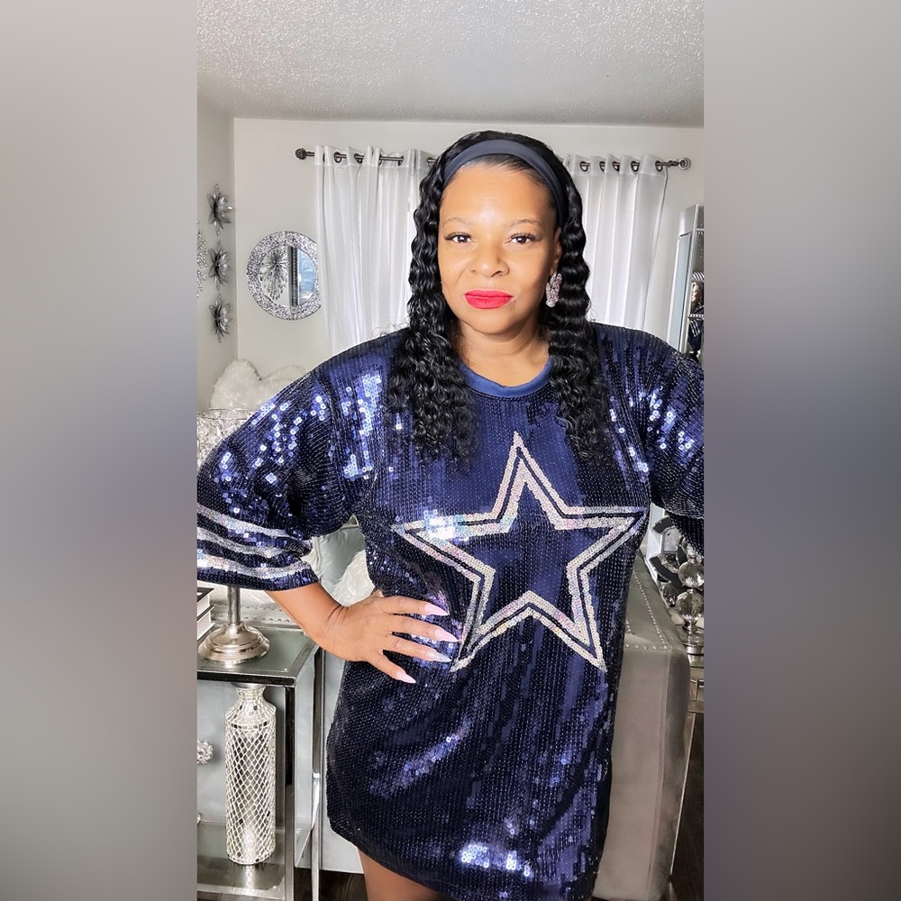 Sale‼️Dallas Cowboys sequin dress. No discount - Picture 4 of 10